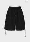 (UNISEX) Kanchok Shirred Cargo Nylon Bermuda Shorts