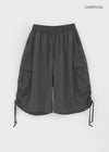 (UNISEX) Kanchok Shirred Cargo Nylon Bermuda Shorts