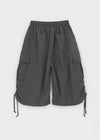 (UNISEX) Kanchok Shirred Cargo Nylon Bermuda Shorts