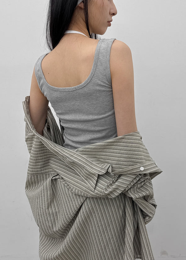 [MADE] Lunel Snap Ribbed Sleeveless Top