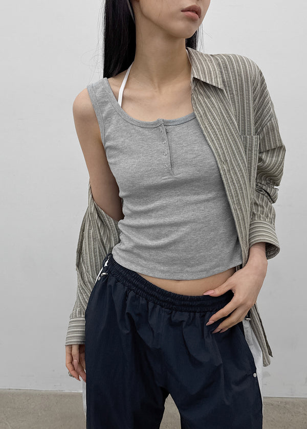 [MADE] Lunel Snap Ribbed Sleeveless Top
