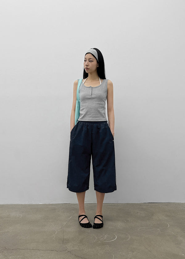 Chevon Track Nylon 3/4 Capri Pants