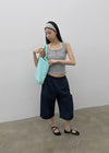 Chevon Track Nylon 3/4 Capri Pants