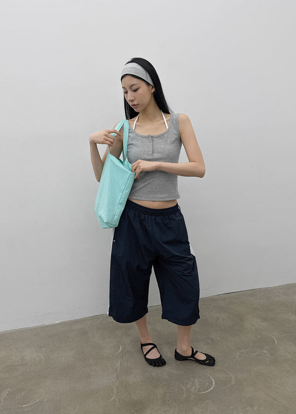 Chevon Track Nylon 3/4 Capri Pants