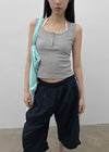 [MADE] Lunel Snap Ribbed Sleeveless Top