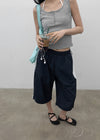 Chevon Track Nylon 3/4 Capri Pants