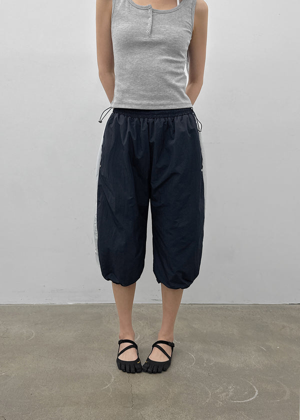 Chevon Track Nylon 3/4 Capri Pants