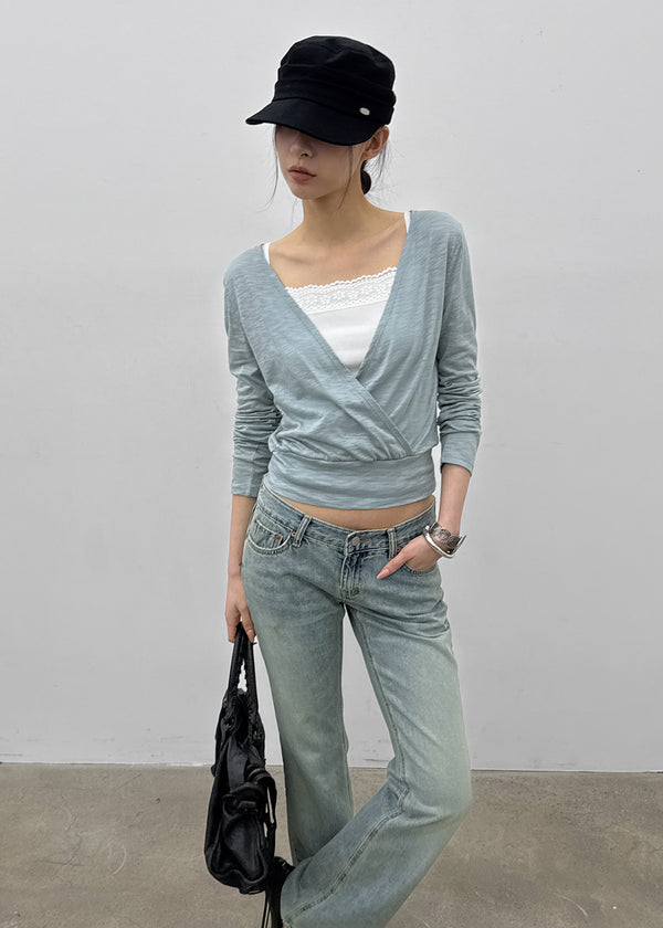 [MADE] Tilki Summer Wrap Long Sleeve Top