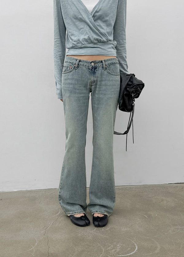 Logem Low-waist Bootcut Denim Pants