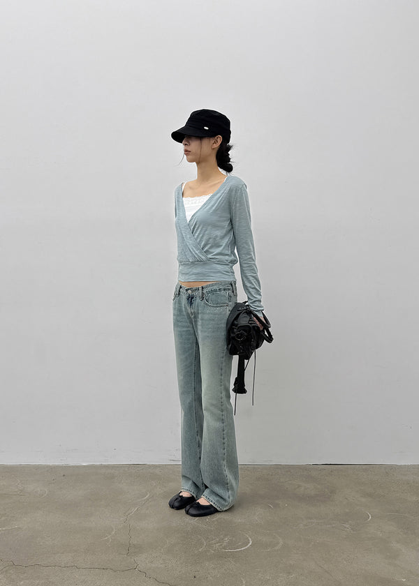 Logem Low-waist Bootcut Denim Pants