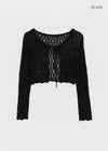Luteng Crochet Ribbon Cardigan
