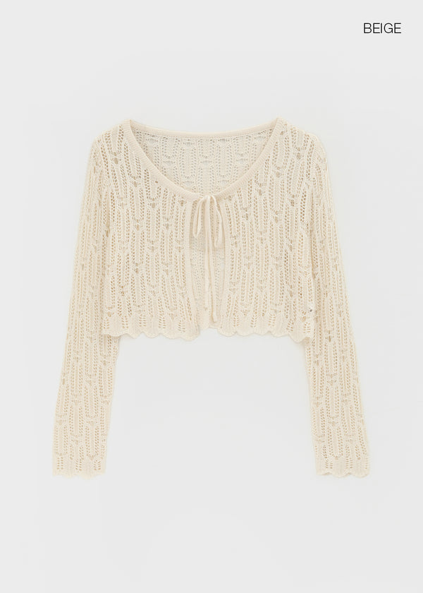 Luteng Crochet Ribbon Cardigan