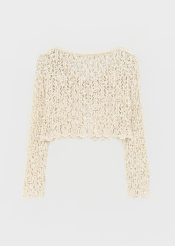 Luteng Crochet Ribbon Cardigan
