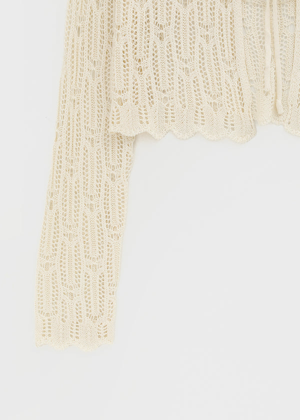 Luteng Crochet Ribbon Cardigan