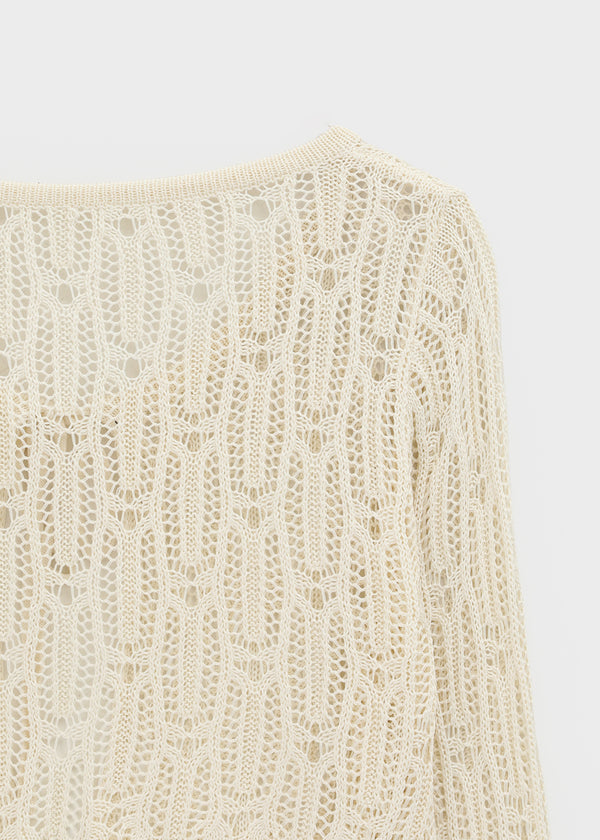 Luteng Crochet Ribbon Cardigan