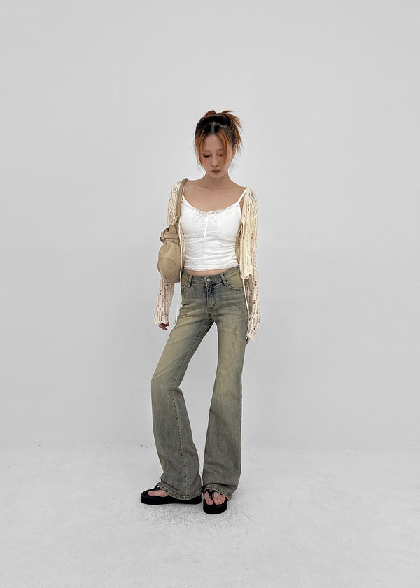 Cotden Yellowteen Low-waist Bootcut Denim Pants