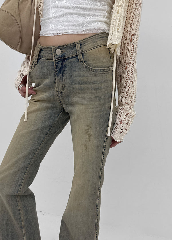 Cotden Yellowteen Low-waist Bootcut Denim Pants