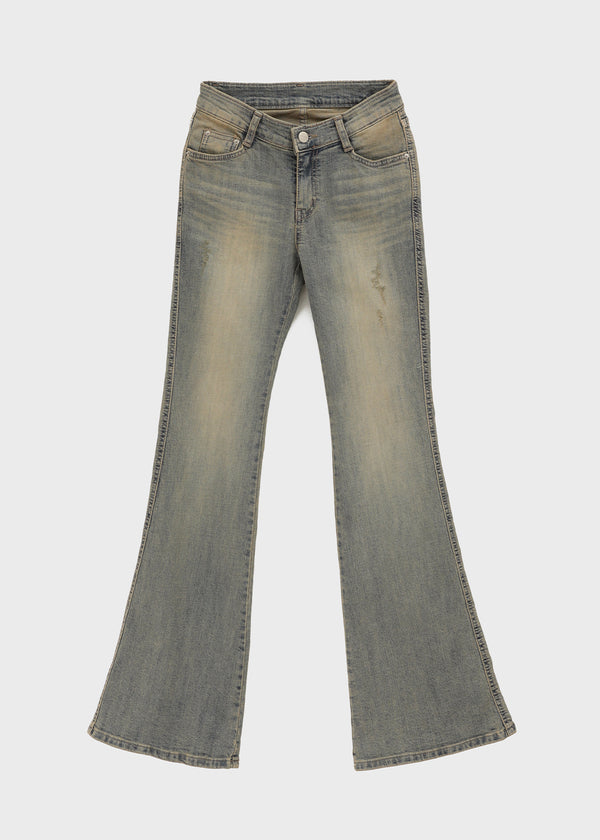 Cotden Yellowteen Low-waist Bootcut Denim Pants