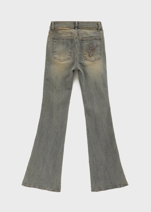 Cotden Yellowteen Low-waist Bootcut Denim Pants