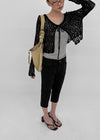 Luteng Crochet Ribbon Cardigan