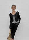 Luteng Crochet Ribbon Cardigan