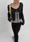 Luteng Crochet Ribbon Cardigan