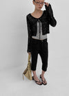 Four-hook Cotton Spandex Capri Pants