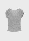Ramun Summer Tencel Shirred Lace Short Sleeve Tee