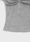 Ramun Summer Tencel Shirred Lace Short Sleeve Tee