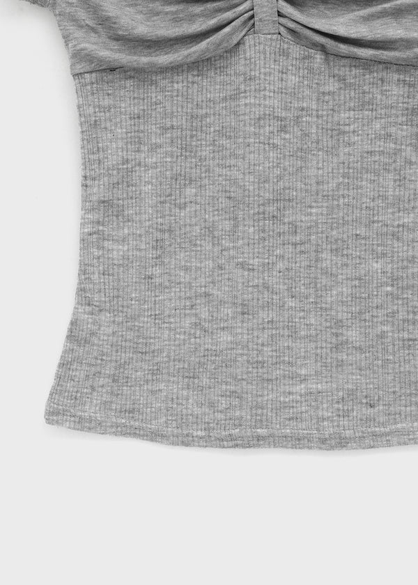 Ramun Summer Tencel Shirred Lace Short Sleeve Tee