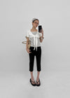 Four-hook Cotton Spandex Capri Pants