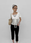 Kare Layered Cardigan Sleeveless Lace Short-sleeve Tee