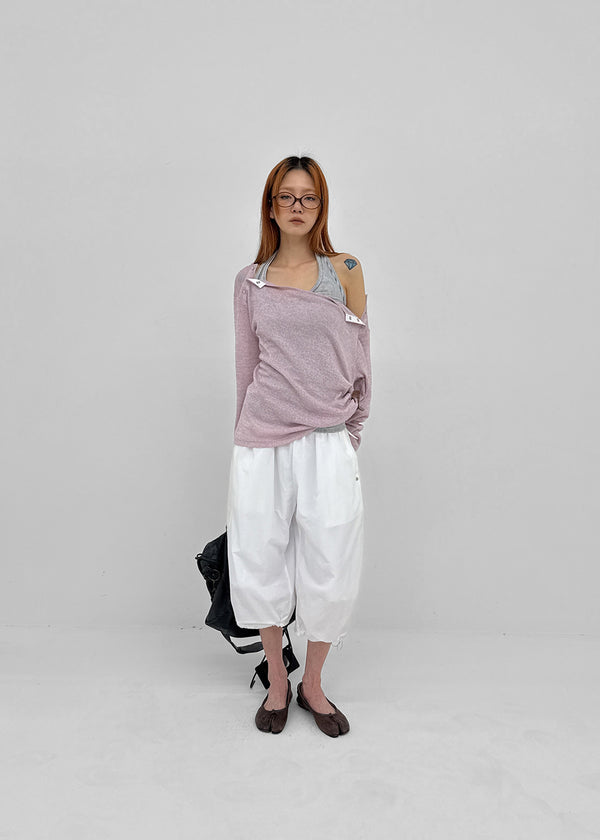 Chevon Track Nylon 3/4 Capri Pants