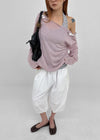 Chevon Track Nylon 3/4 Capri Pants