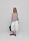 Chevon Track Nylon 3/4 Capri Pants