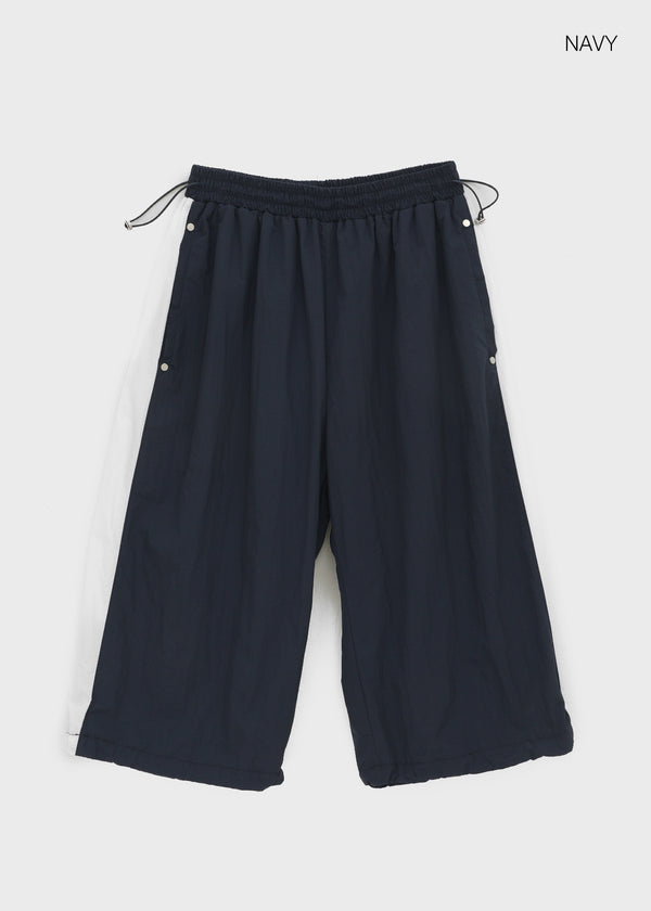 Chevon Track Nylon 3/4 Capri Pants