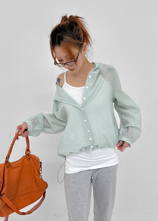 Sierreu Hood String Windbreaker