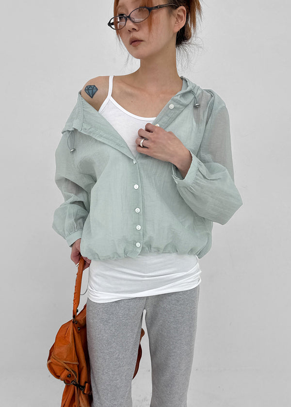 Sierreu Hood String Windbreaker