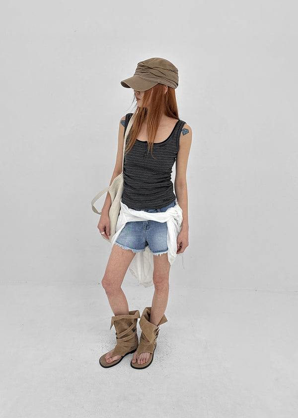 Pukati Damaged Short Denim Pants