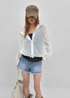 Telton Layered Striped Henley Neck Shirred Sleeveless Top