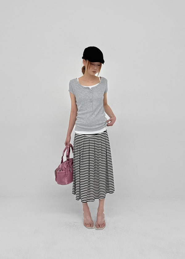[MADE] Kirishi Summer Waffle Button Short Sleeve T-Shirt