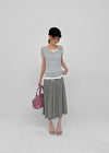 Paikan Summer Striped Long Skirt