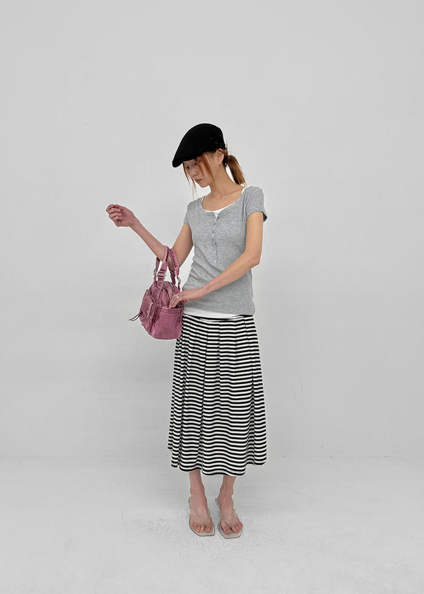 Paikan Summer Striped Long Skirt