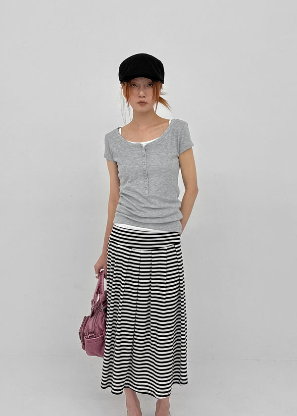 [MADE] Kirishi Summer Waffle Button Short Sleeve T-Shirt
