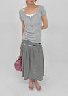 Paikan Summer Striped Long Skirt