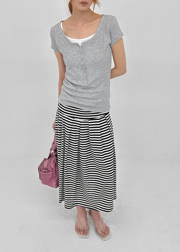 Paikan Summer Striped Long Skirt