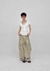 Formula Banding Washed Cargo Wide Pants