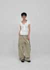 Formula Banding Washed Cargo Wide Pants