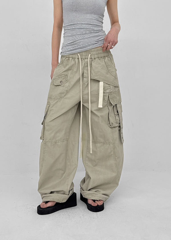 Formula Banding Washed Cargo Wide Pants