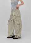 Formula Banding Washed Cargo Wide Pants